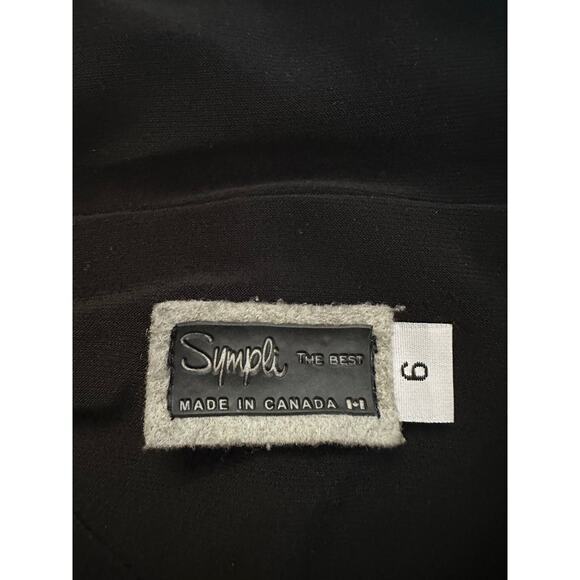 Sympli Black Full Zip Seamed Jacket Sz 6 Swing Asymmetric Hem Jersey Canada - Picture 3 of 13